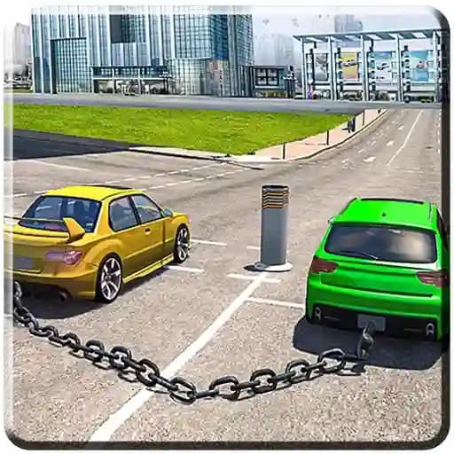 Chained Cars Impossible Tracks Game cover