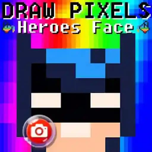 Draw Pixels Heroes Face cover