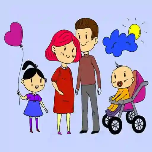 Happy Family Coloring Book cover