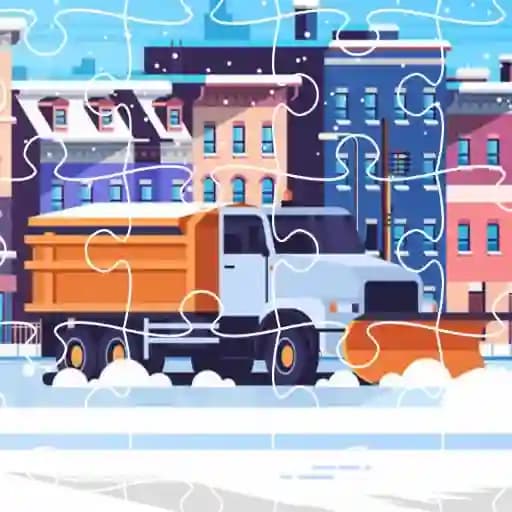 Snow Plow Trucks Jigsaw cover